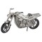 Contemporary Home Living 4" X 6.75" Metallic Gray And Black Brushed Nickel Motorcycle Coin Bank